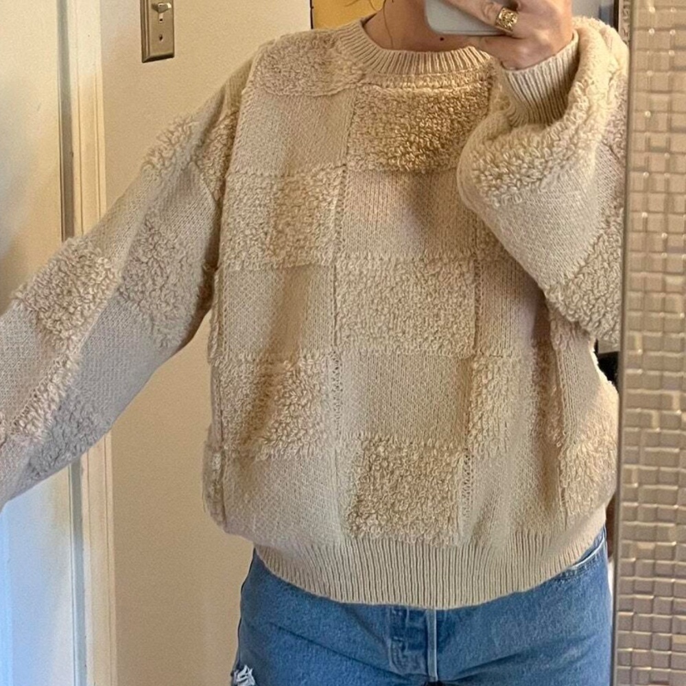 Cozy Cream Fuzzy Oversized Sweater Top - Picture 4 of 6